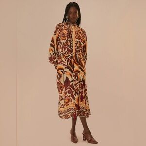 FARM Rio Cream Toucans Scarf Maxi Dress Size XS Extra Small NWT